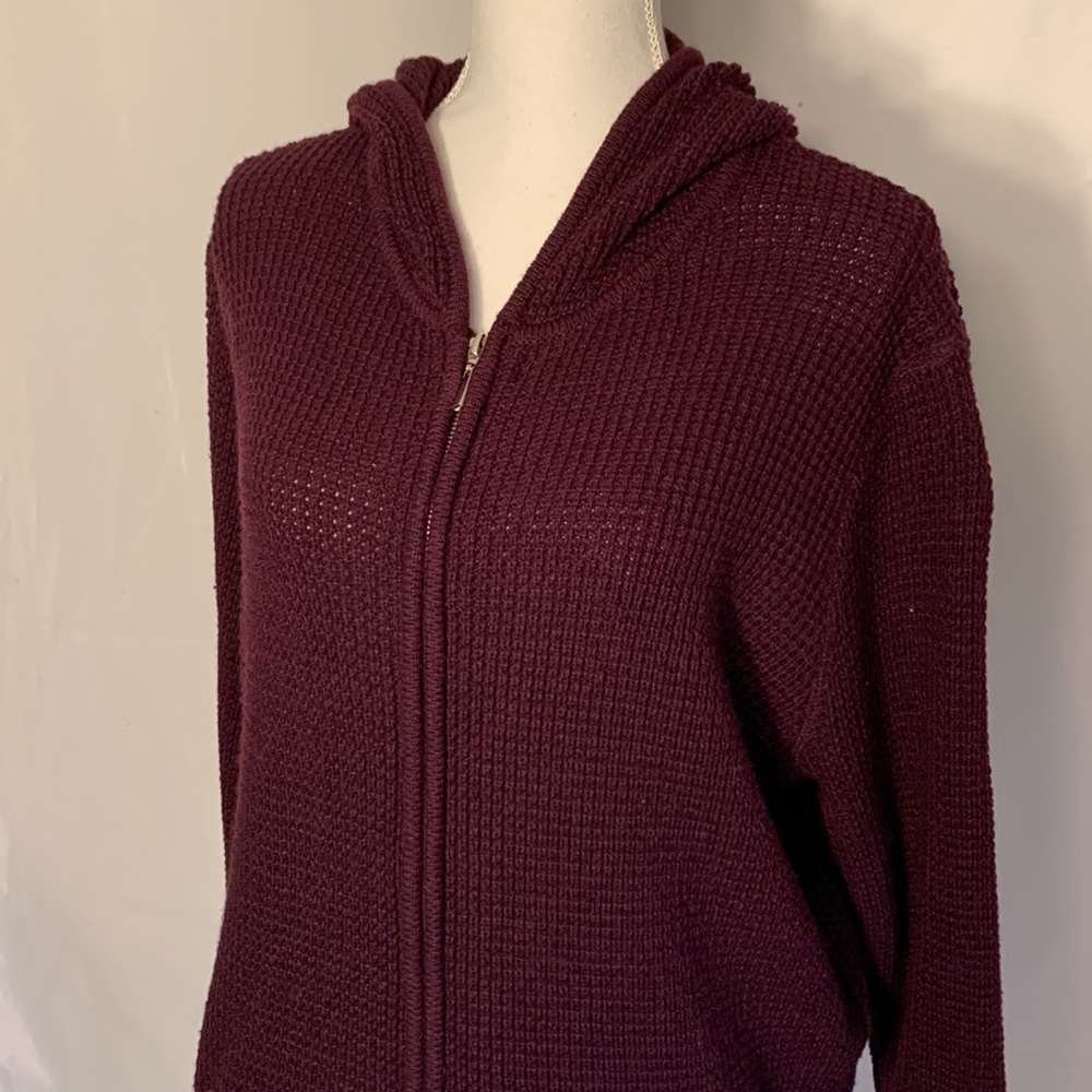 Roaman’s Women’s Plus Size Zip Front Hooded Cardigan - Picture 3 of 7